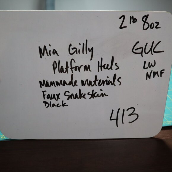 Mia Gilly Platform Heels Womens 8M Black Y2K Strappy Snakeskin Edgy Clubbing 90s - Picture 11 of 11